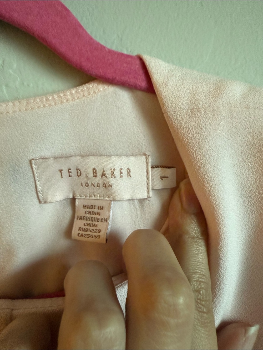 Ted Baker Blush and Burgundy Scallop A-line dress with Bow detail - Picture 5 of 9